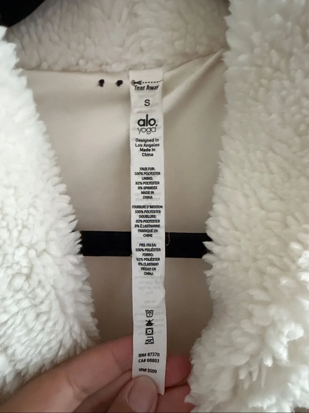 Alo fleece moto Sherpa jacket teddy bear cozy fleece zip size small